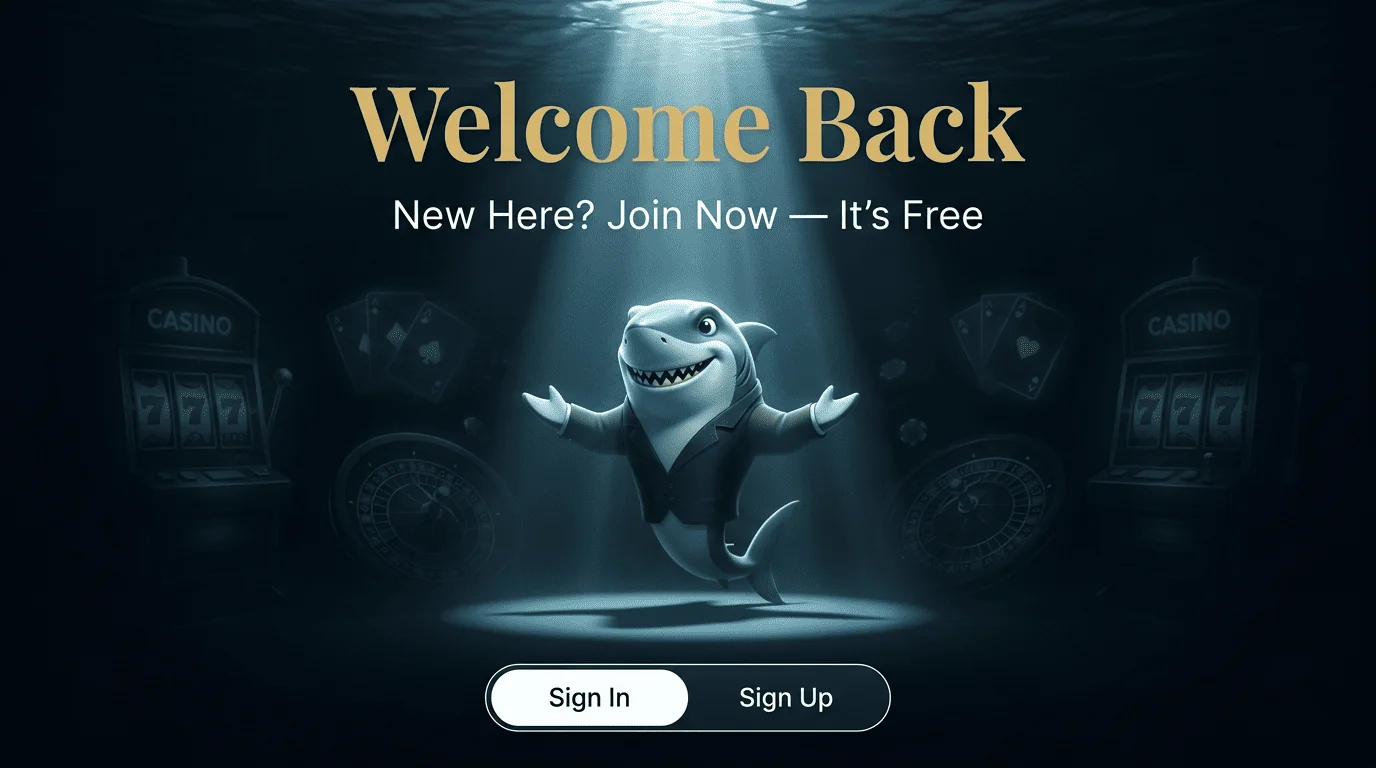 Winshark Canada casino account login page visual